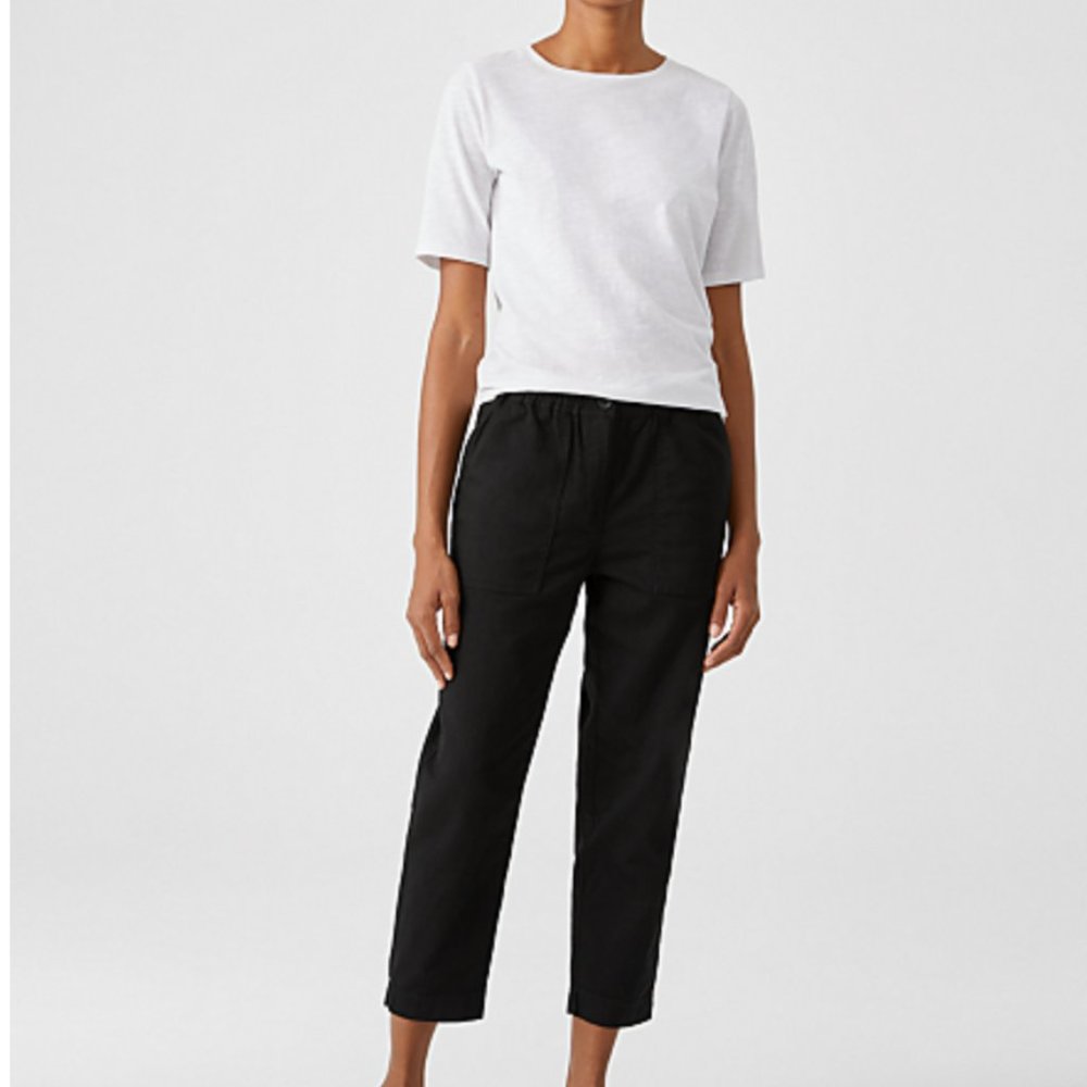 EILEEN FISHER DARK GRAY CROPPED DRESS PANTS M
